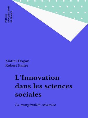 cover image of L'Innovation dans les sciences sociales